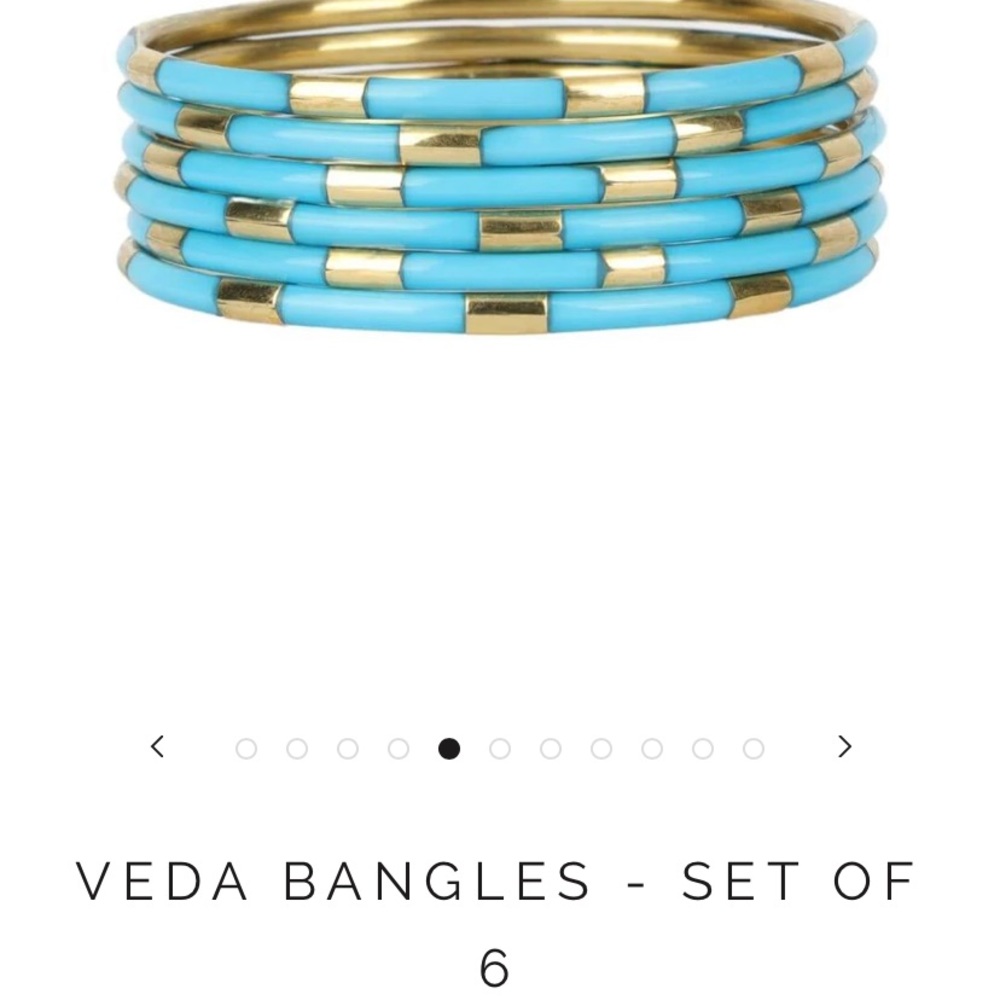 BUDHAGIRL Veda Bangles (Turquoise) Set of 6 (Will not break up set)